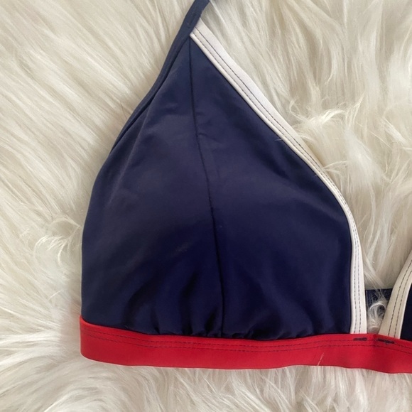 COPY - NWT Kona Sol red, white, and blue lightly padded triangle bikini top. XL - Picture 3 of 6